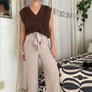 ZARA TAN FLOWY PANTS
